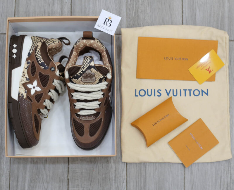Louis Vuitton Skate Sneaker Brown Snakeskin Best Quality