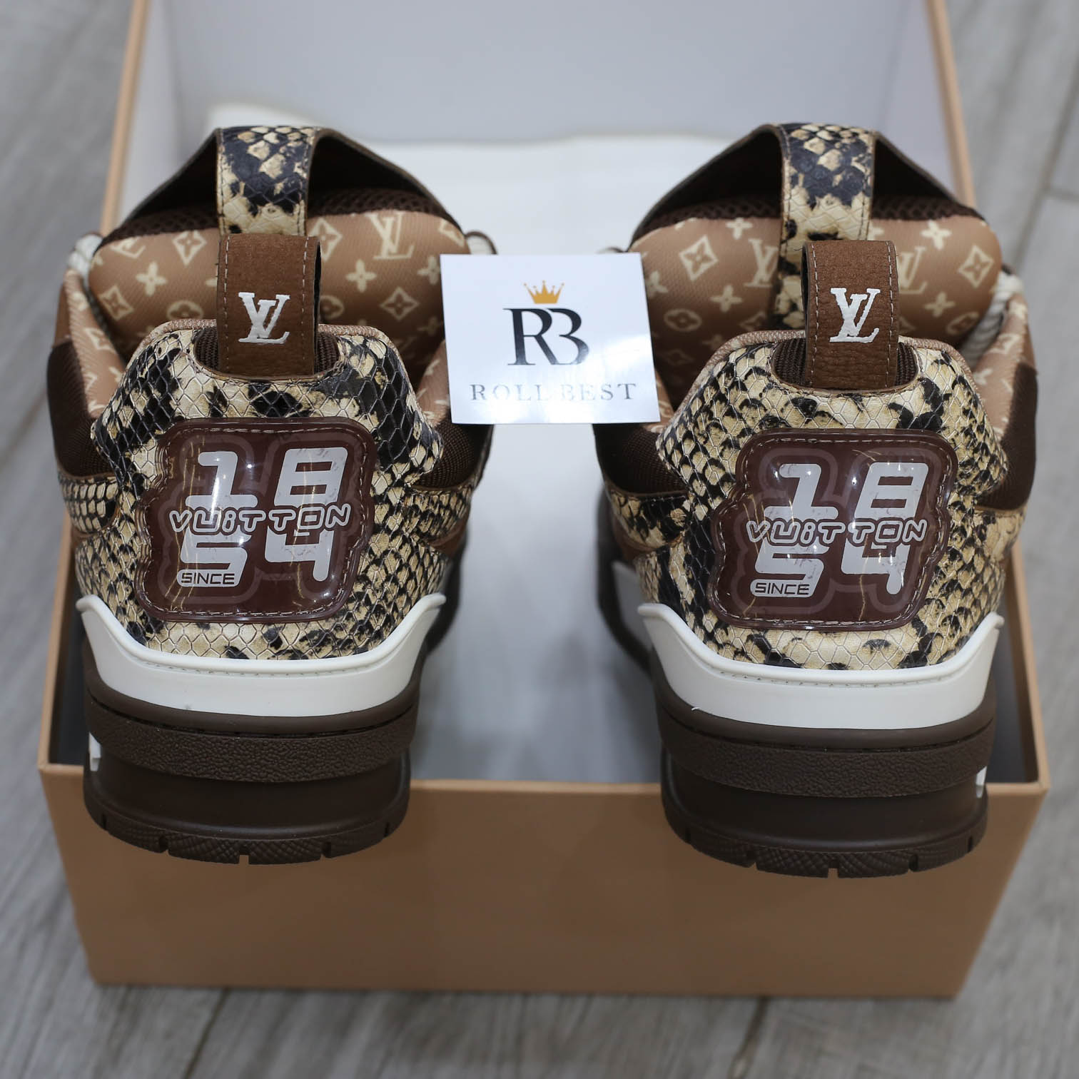 Louis Vuitton Skate Sneaker Brown Snakeskin Best Quality