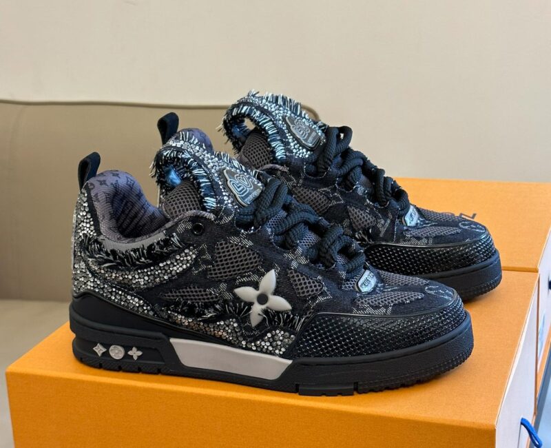 Louis Vuitton Skate Trainer Black Swarovski Monogran Best Quality