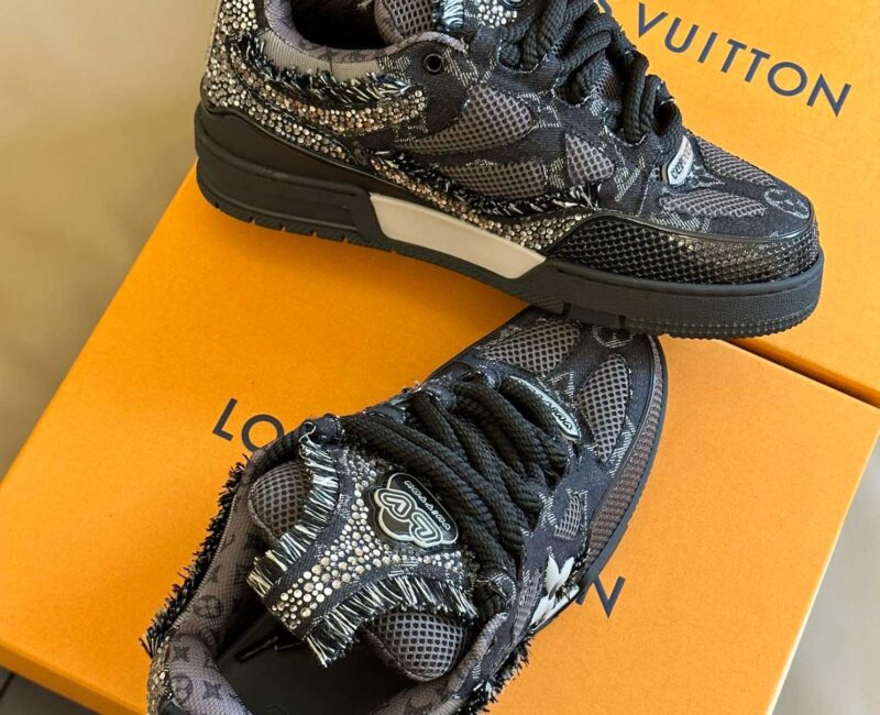 Louis Vuitton Skate Trainer Black Swarovski Monogran Best Quality