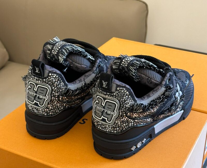 Louis Vuitton Skate Trainer Black Swarovski Monogran Best Quality