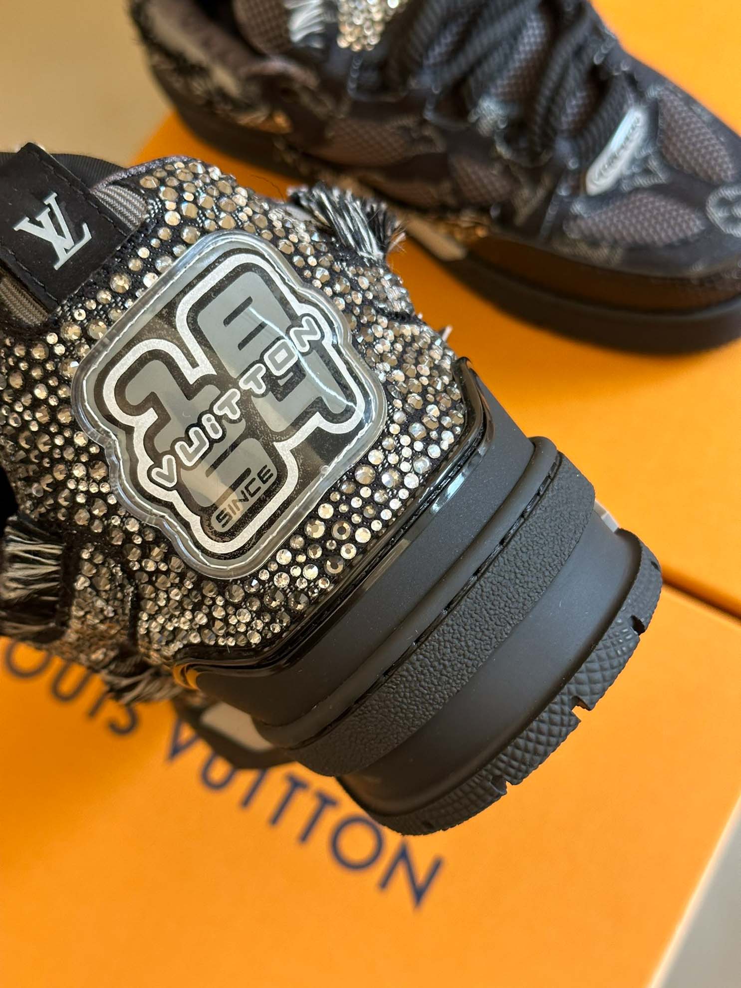Louis Vuitton Skate Trainer Black Swarovski Monogran Best Quality