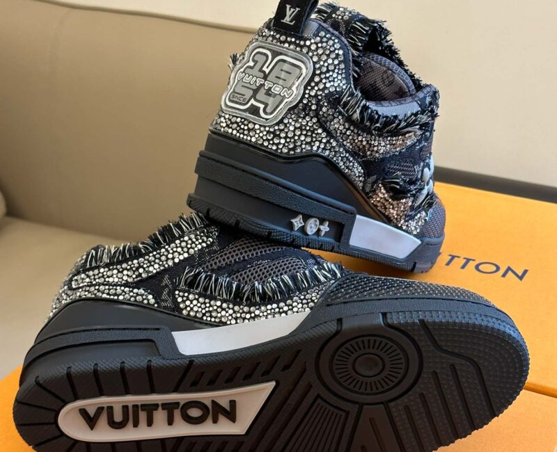 Louis Vuitton Skate Trainer Black Swarovski Monogran Best Quality