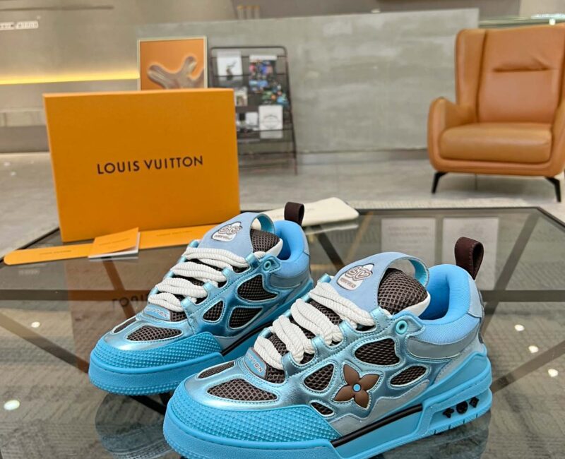 Louis Vuitton Skate Trainer Blue Brown Best Quality