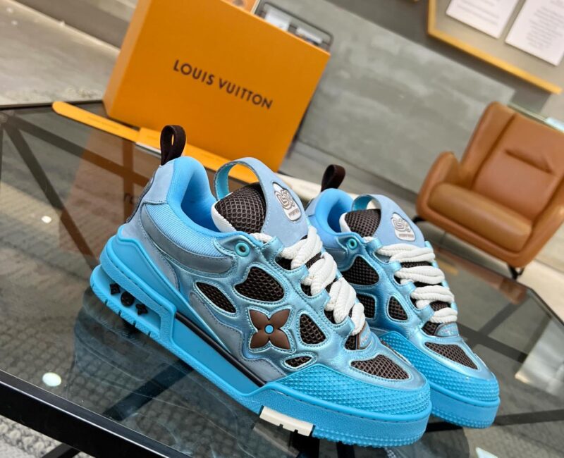 Louis Vuitton Skate Trainer Blue Brown Best Quality