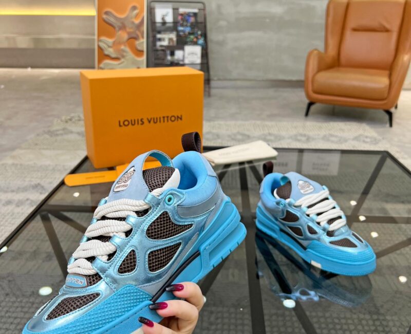 Louis Vuitton Skate Trainer Blue Brown Best Quality