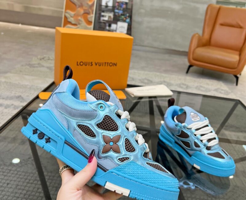 Louis Vuitton Skate Trainer Blue Brown Best Quality