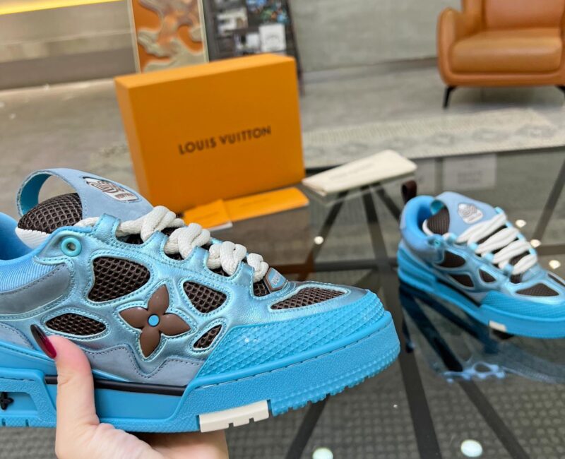 Louis Vuitton Skate Trainer Blue Brown Best Quality