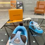 Louis Vuitton Skate Trainer Blue Brown Best Quality