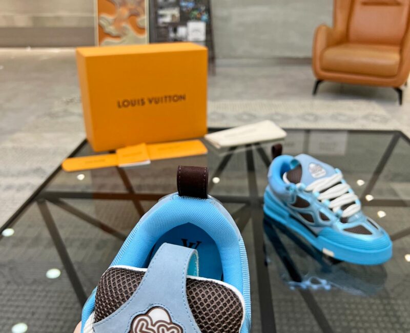 Louis Vuitton Skate Trainer Blue Brown Best Quality