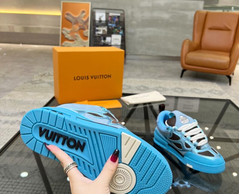 Louis Vuitton Skate Trainer Blue Brown Best Quality