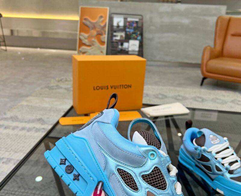 Louis Vuitton Skate Trainer Blue Brown Best Quality