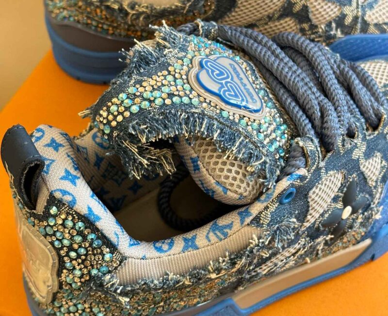 Louis Vuitton Skate Trainer Blue Swarovski Monogram Best Quality