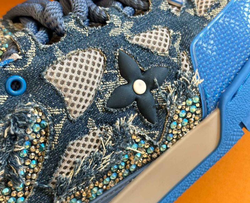 Louis Vuitton Skate Trainer Blue Swarovski Monogram Best Quality