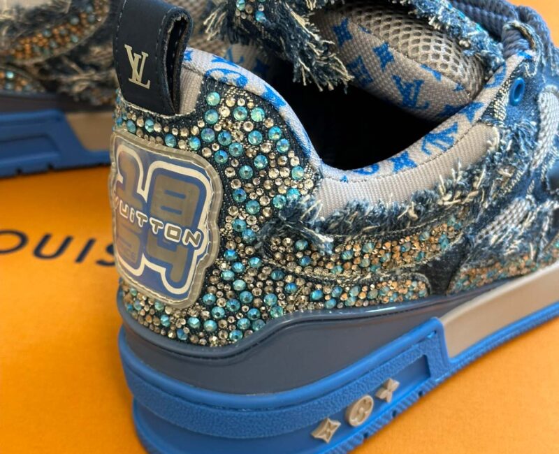 Louis Vuitton Skate Trainer Blue Swarovski Monogram Best Quality