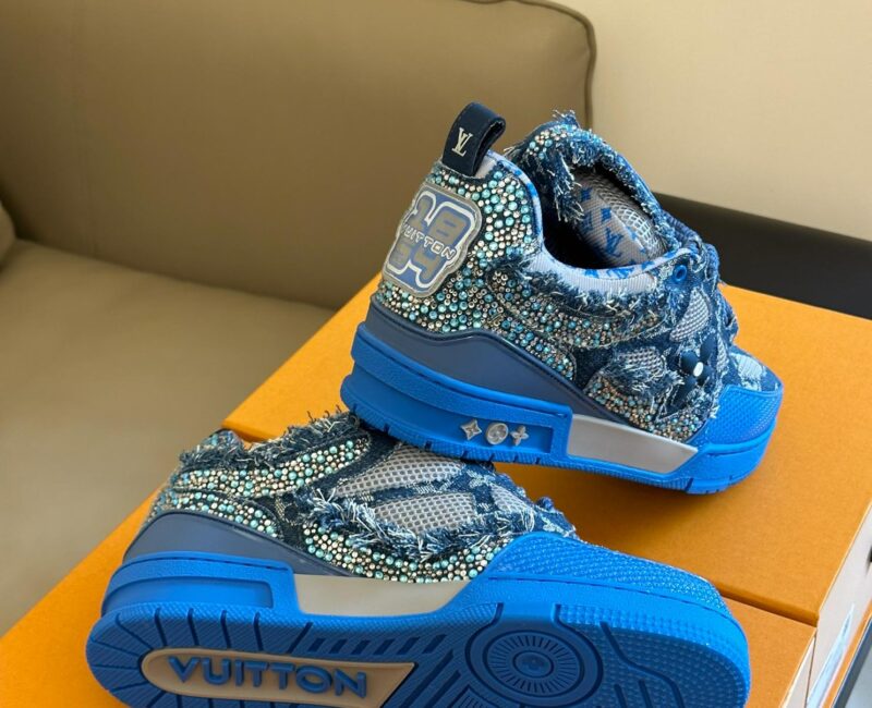 Louis Vuitton Skate Trainer Blue Swarovski Monogram Best Quality