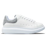 Giày Alexander Mcqueen Trắng Gót Da Lộn Xám Lông Chuột