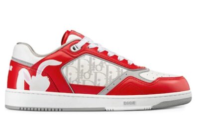 Giày Dior B27 Low Red White Dior Oblique Galaxy Leather with Rabbit Motif Best Quality
