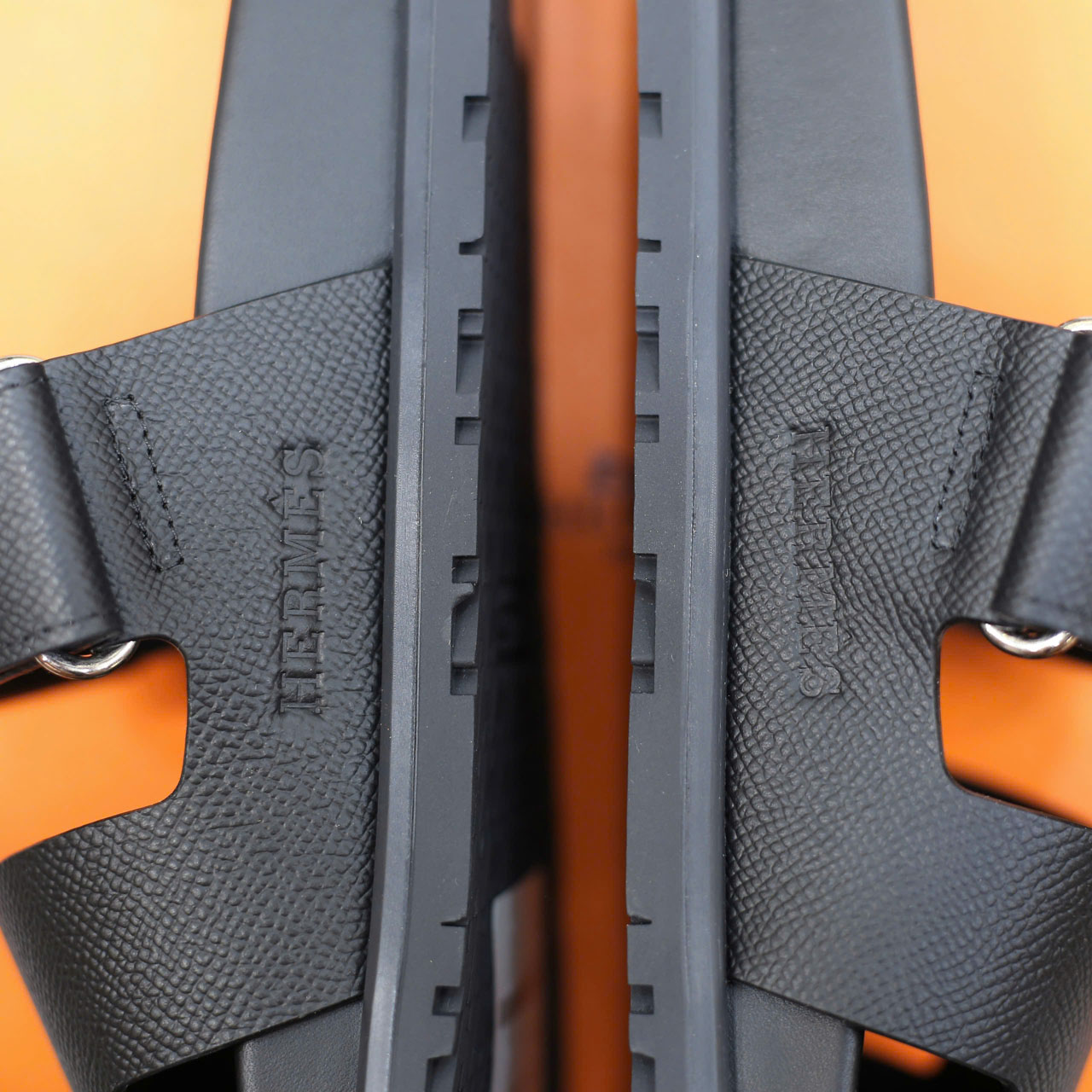 Dép Hermes Chypre Black Bordeaux Epsom Leather Best Quality