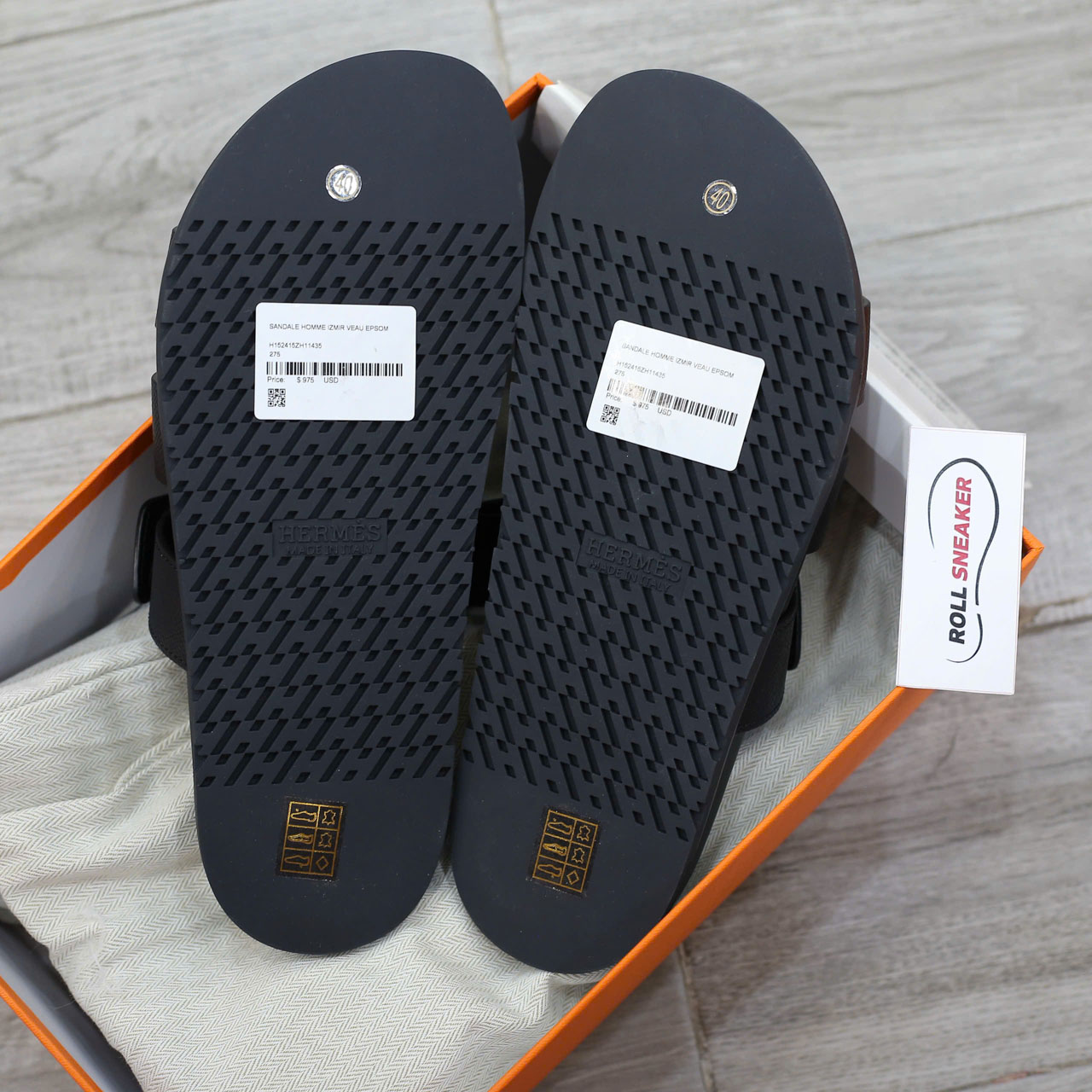 Dép Hermes Chypre Black Bordeaux Epsom Leather Best Quality