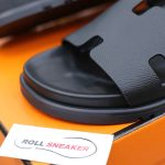 Dép Hermes Chypre Black Bordeaux Epsom Leather Best Quality