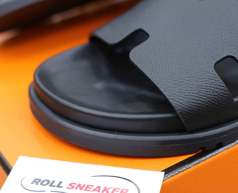 Dép Hermes Chypre Black Bordeaux Epsom Leather Best Quality