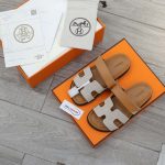 Dép Hermes Chypre Prunoir Natural Canvas Best Quality