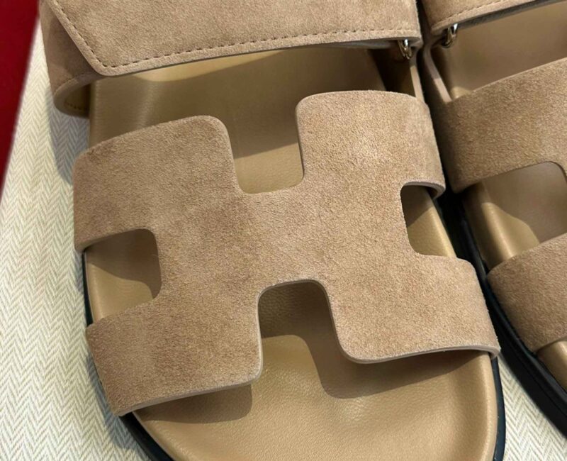 Dép Hermes Chypre Sandal Beige Suede Best Quality
