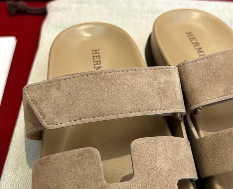 Dép Hermes Chypre Sandal Beige Suede Best Quality