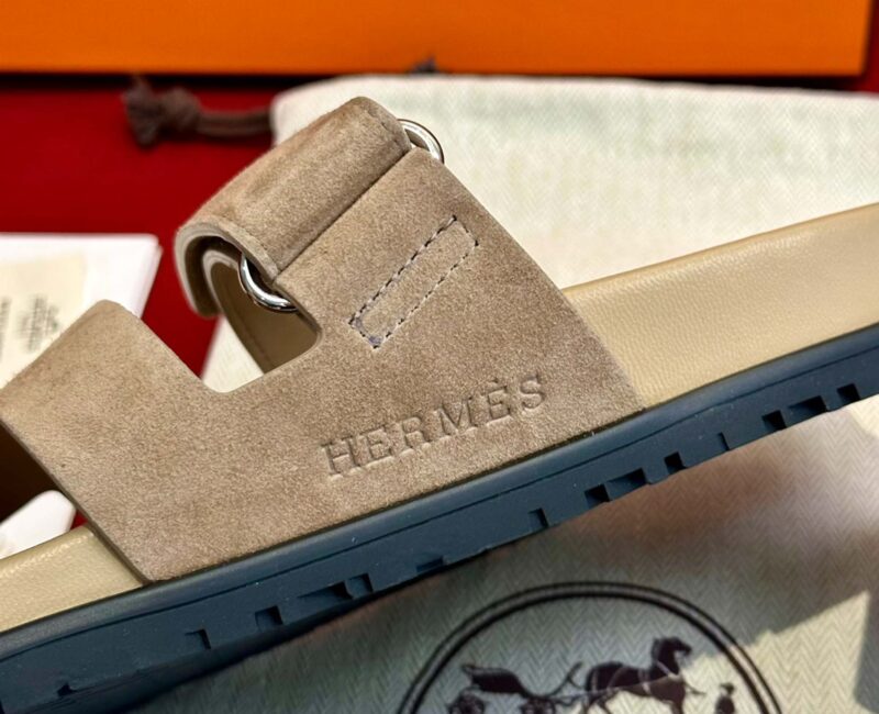 Dép Hermes Chypre Sandal Beige Suede Best Quality