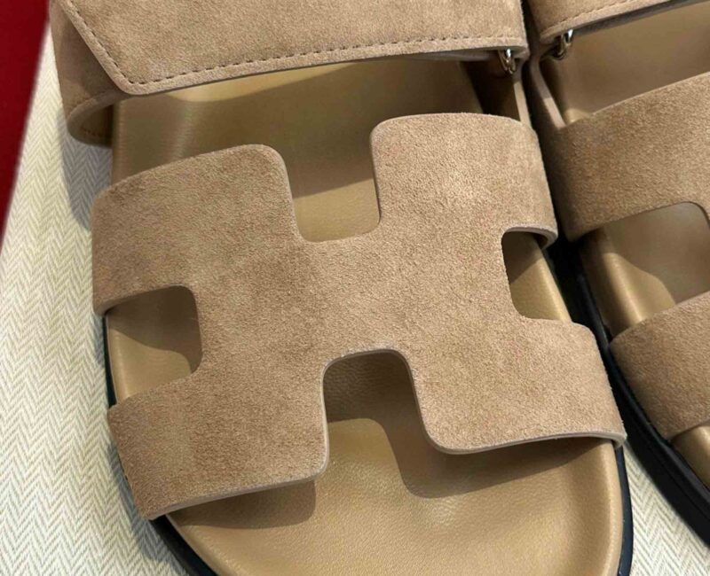 Dép Hermes Chypre Sandal Beige Suede Best Quality