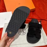 Dép Hermes Chypre Sandal Black Suede Best Quality