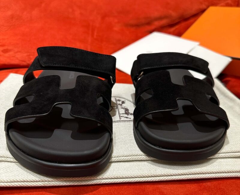 Dép Hermes Chypre Sandal Black Suede Best Quality