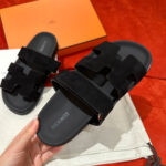Dép Hermes Chypre Sandal Black Suede Best Quality
