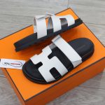 Dép Hermes Chypre Sandal Blanc Smooth Calfskin Leather Best Quality