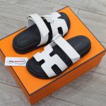 Dép Hermes Chypre Sandal Blanc Smooth Calfskin Leather Best Quality