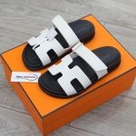 Dép Hermes Chypre Sandal Blanc Smooth Calfskin Leather Best Quality