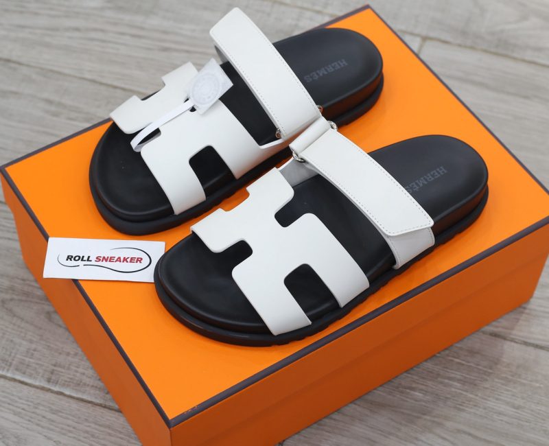Dép Hermes Chypre Sandal Blanc Smooth Calfskin Leather Best Quality