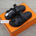 Dép Hermes Chypre Sandal Full Đen Da Trơn Best Quality