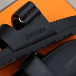 Dép Hermes Chypre Sandal Full Đen Da Trơn Best Quality