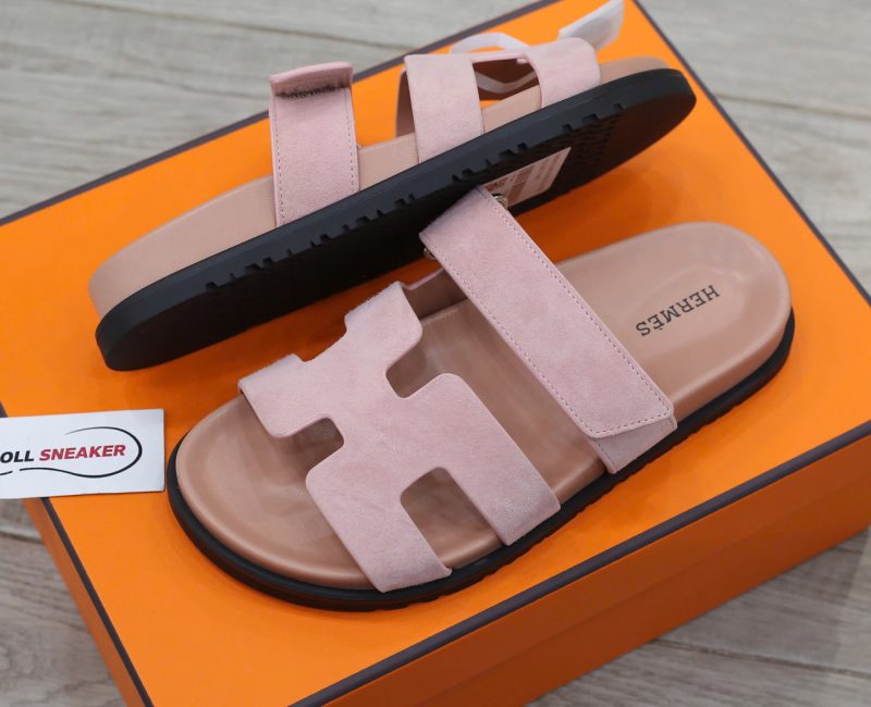 Dép Hermes Chypre Sandal Light Pink Suede Best Quality