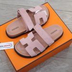 Dép Hermes Chypre Sandal Light Pink Suede Best Quality