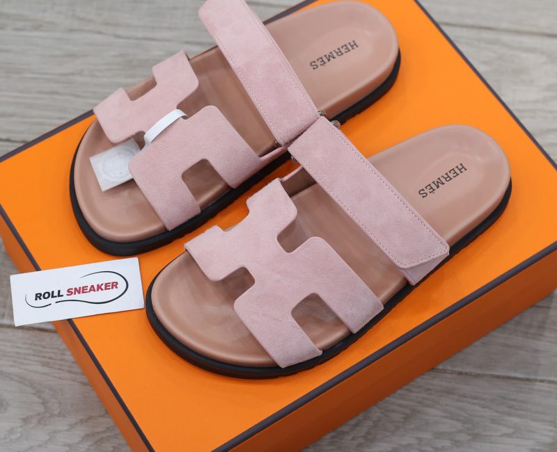 Dép Hermes Chypre Sandal Light Pink Suede Best Quality