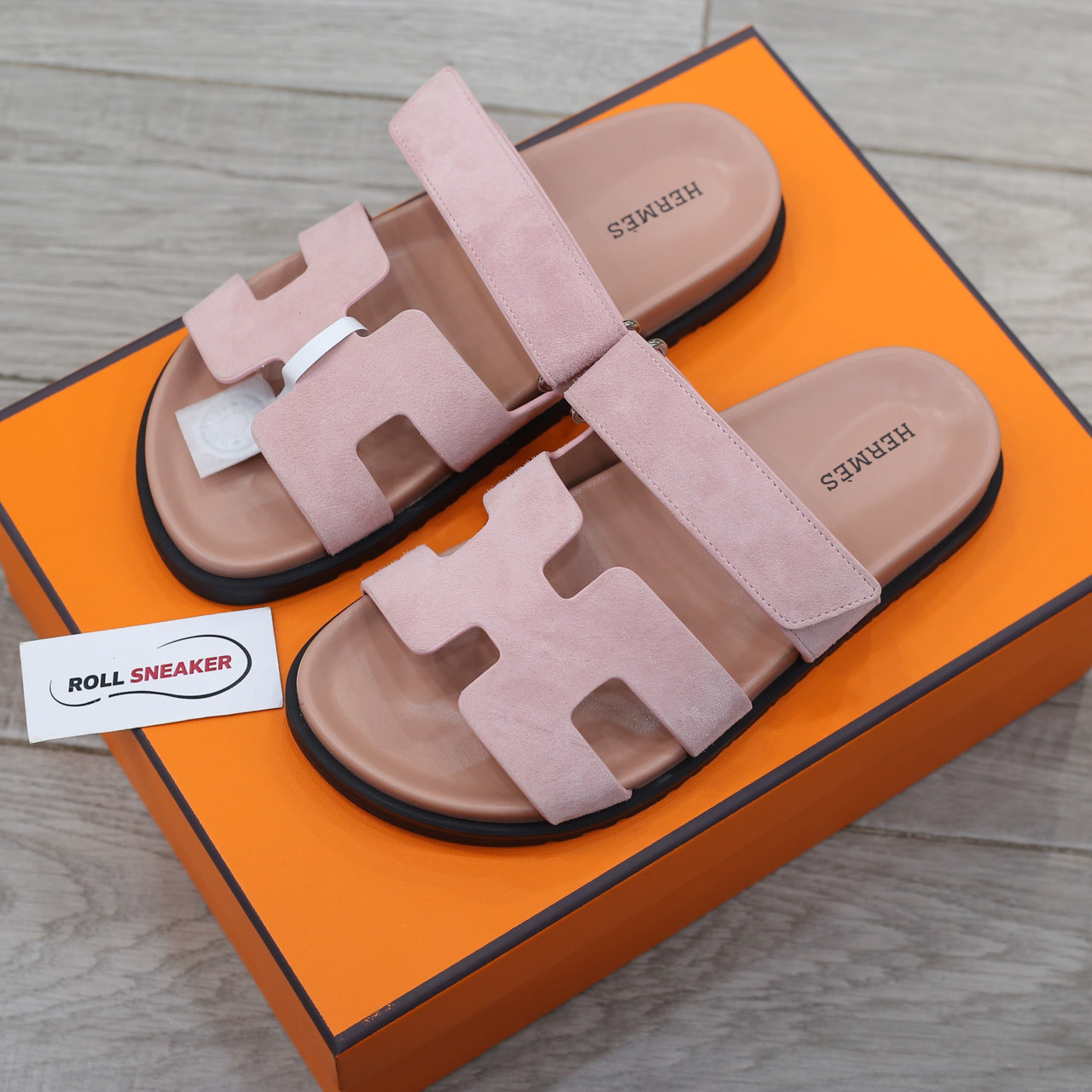 Dép Hermes Chypre Sandal Light Pink Suede Best Quality