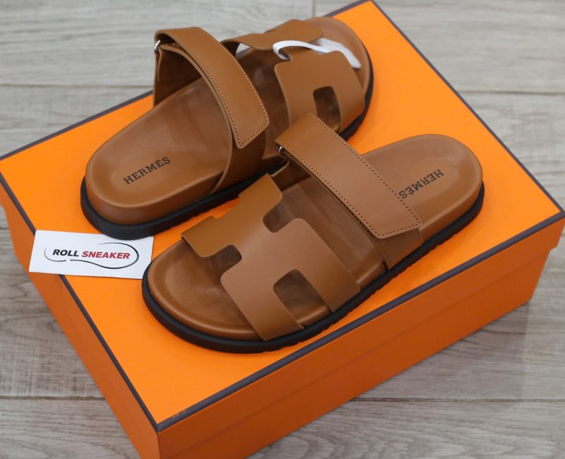 Dép Hermes Chypre Sandal Natural Smooth Calfskin Leather Best Quality