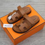 Dép Hermes Chypre Sandal Natural Smooth Calfskin Leather Best Quality
