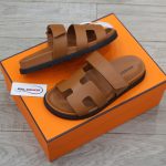 Dép Hermes Chypre Sandal Natural Smooth Calfskin Leather Best Quality