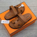 Dép Hermes Chypre Sandal Natural Smooth Calfskin Leather Best Quality