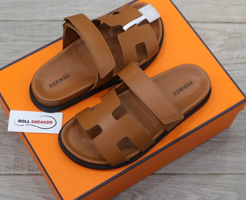 Dép Hermes Chypre Sandal Natural Smooth Calfskin Leather Best Quality