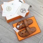 Dép Hermes Chypre Sandal Natural Smooth Calfskin Leather Best Quality